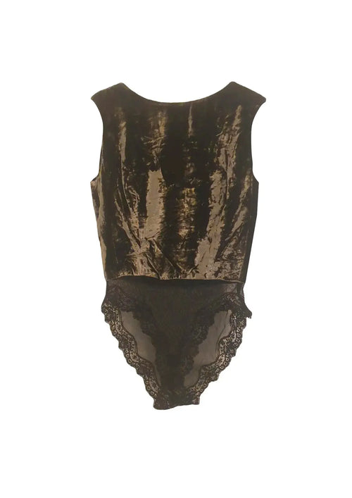 BODY EN VELOURS MARRON