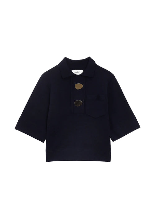 NAVY BLUE SHORT-SLEEVED PULLOVER