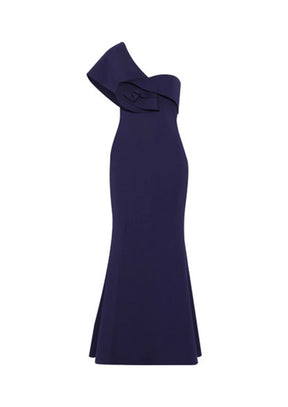 INDIGO ONE-SHOULDER GOWN