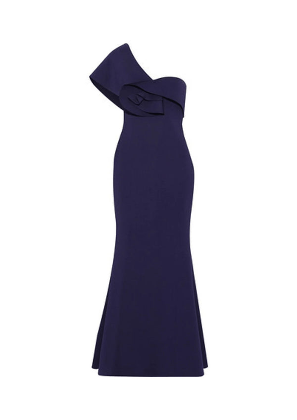 INDIGO ONE-SHOULDER GOWN