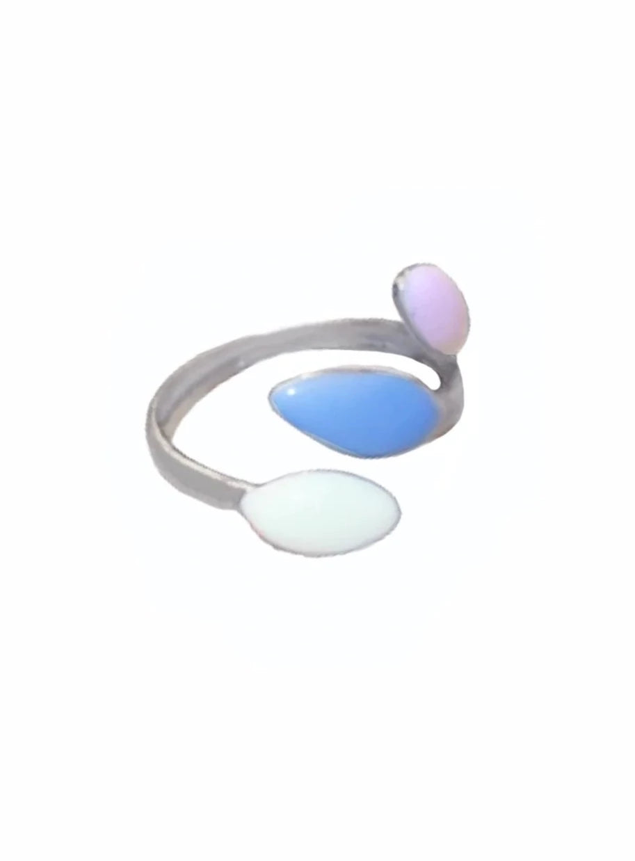 Ring à 3 pétales multicolores