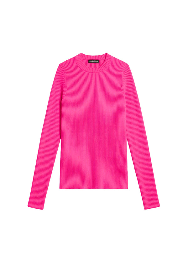 NEON PINK RIBBED SWEATER