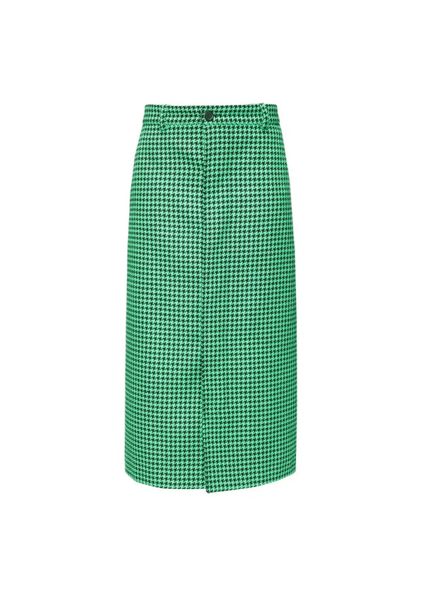 HOUNDSTOOTH WOOL PENCIL SKIRT