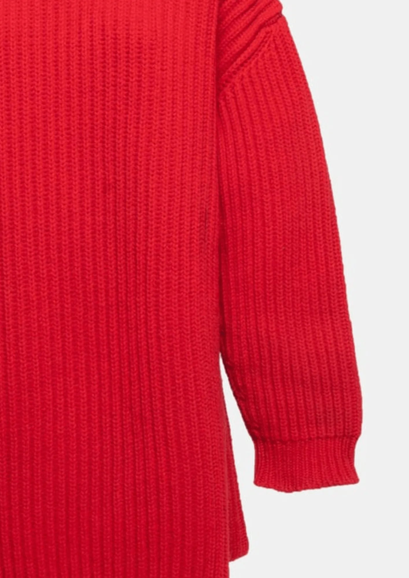 RED TURTLENECK SWEATER DRESS