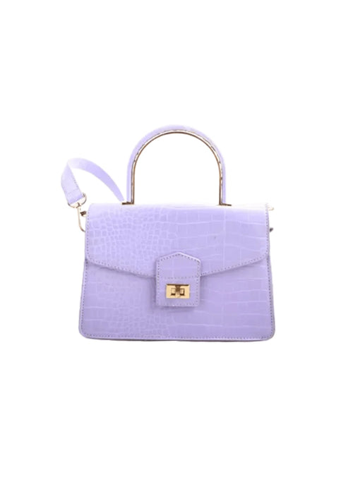 LILAC CROC HANDBAG