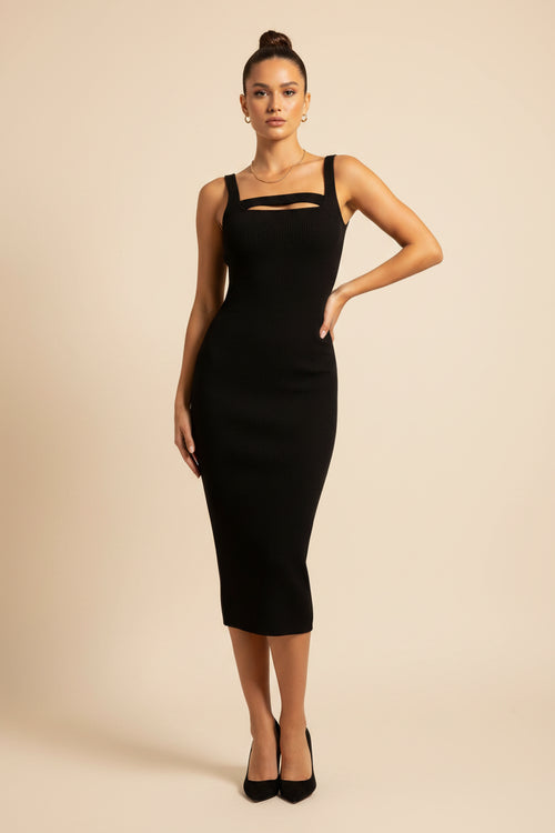 BLACK CUTOUT DRESS