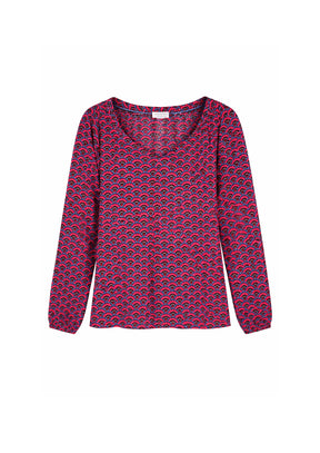 ROSA-BLUSE MIT BEDRUCKT