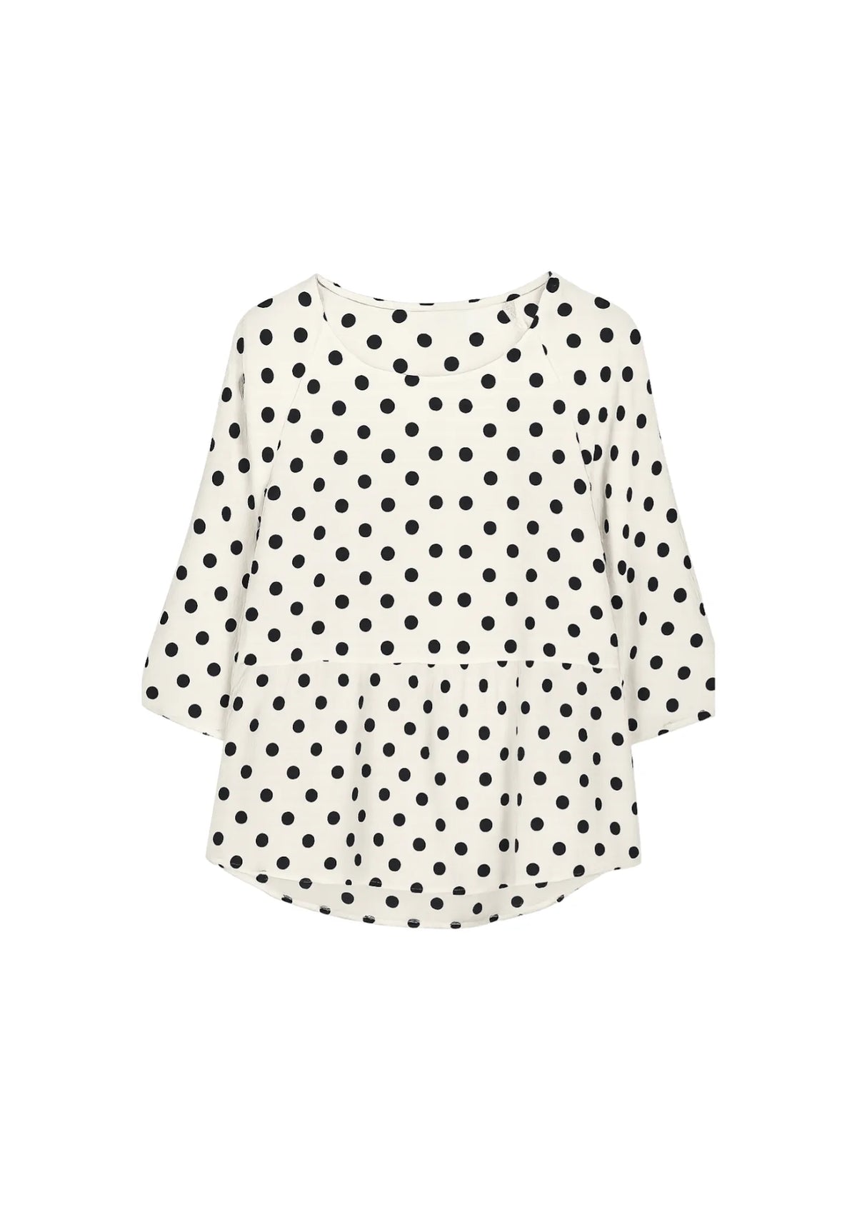 SCHWARZ-WEISSE BLUSE MIT PUNKTEN