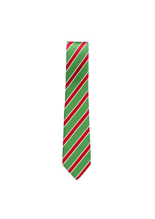 GREEN & RED STRIPED TIE
