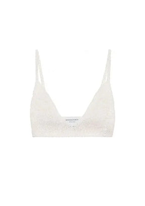 Elfenbeinfarbenes Strick-BH-Top