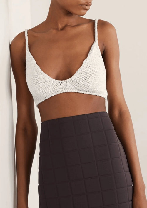 IVORY KNIT BRA TOP