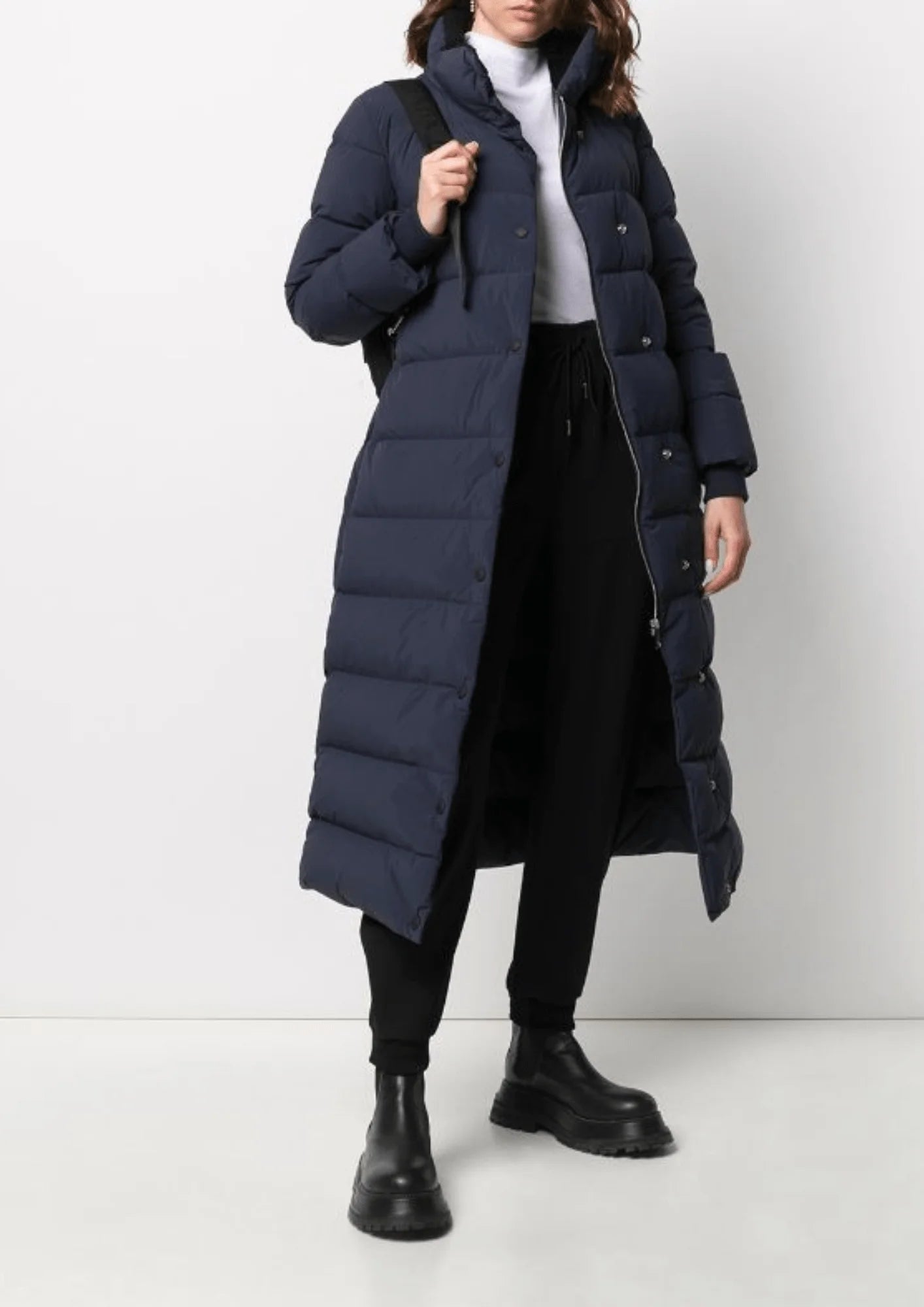 MANTEAU LONG BLEU MARINE