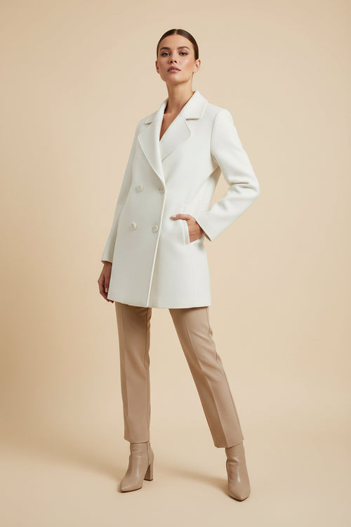 WHITE DOUBLE-BREASTED COAT