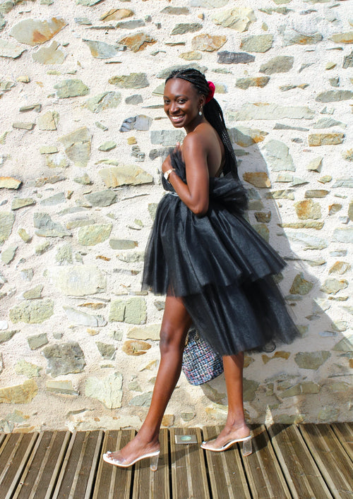 BLACK TULLE DRESS