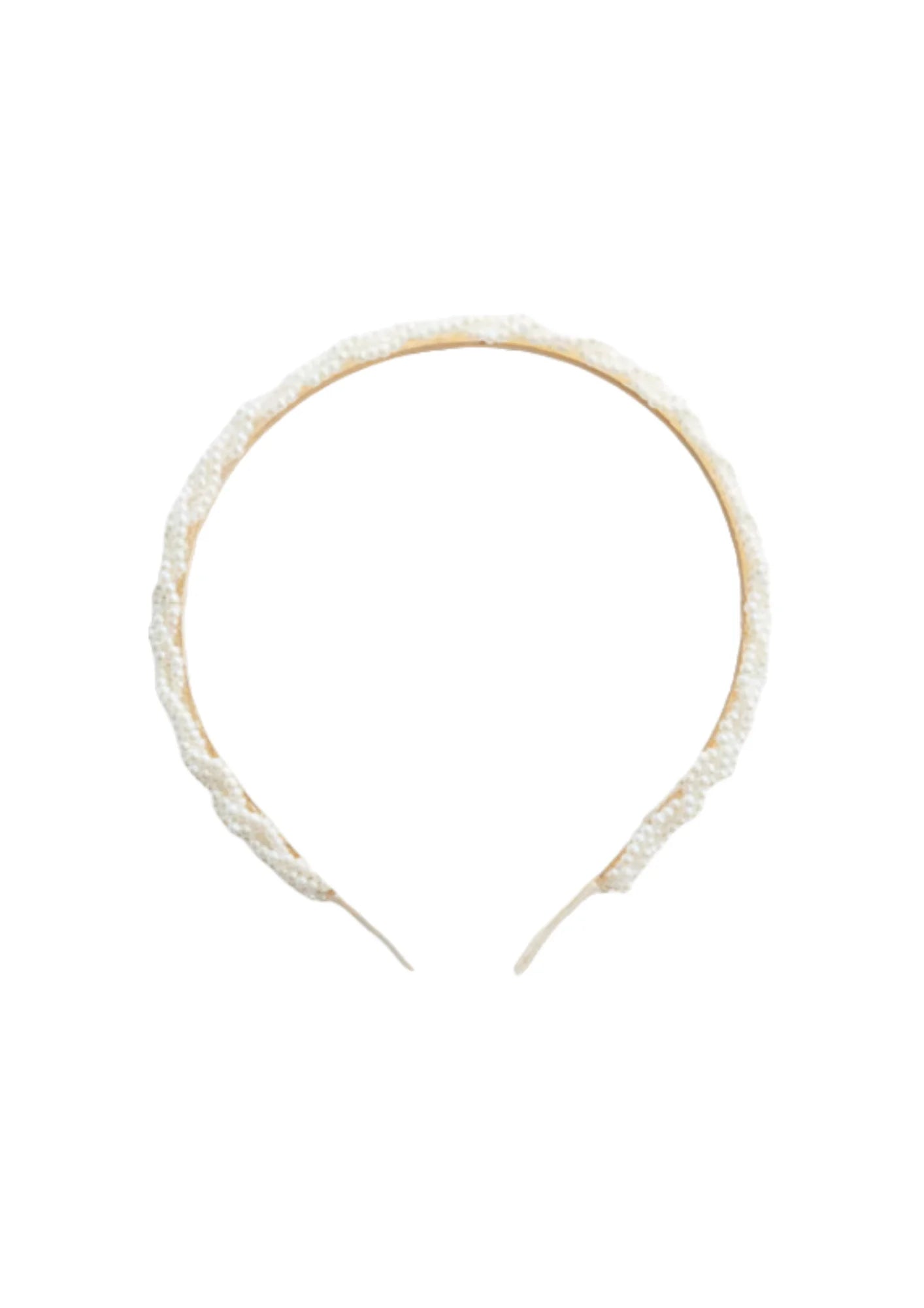 Weißes Stirnband mit Perlen