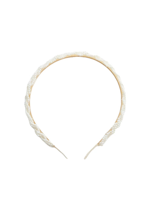 Bandeau blanc avec des perles