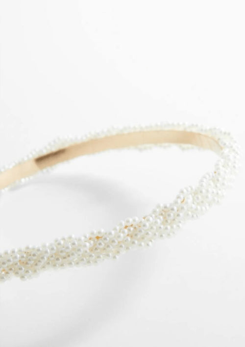 Bandeau blanc avec des perles