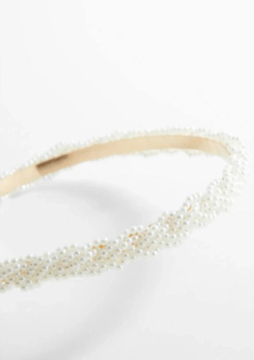 Bandeau blanc avec des perles