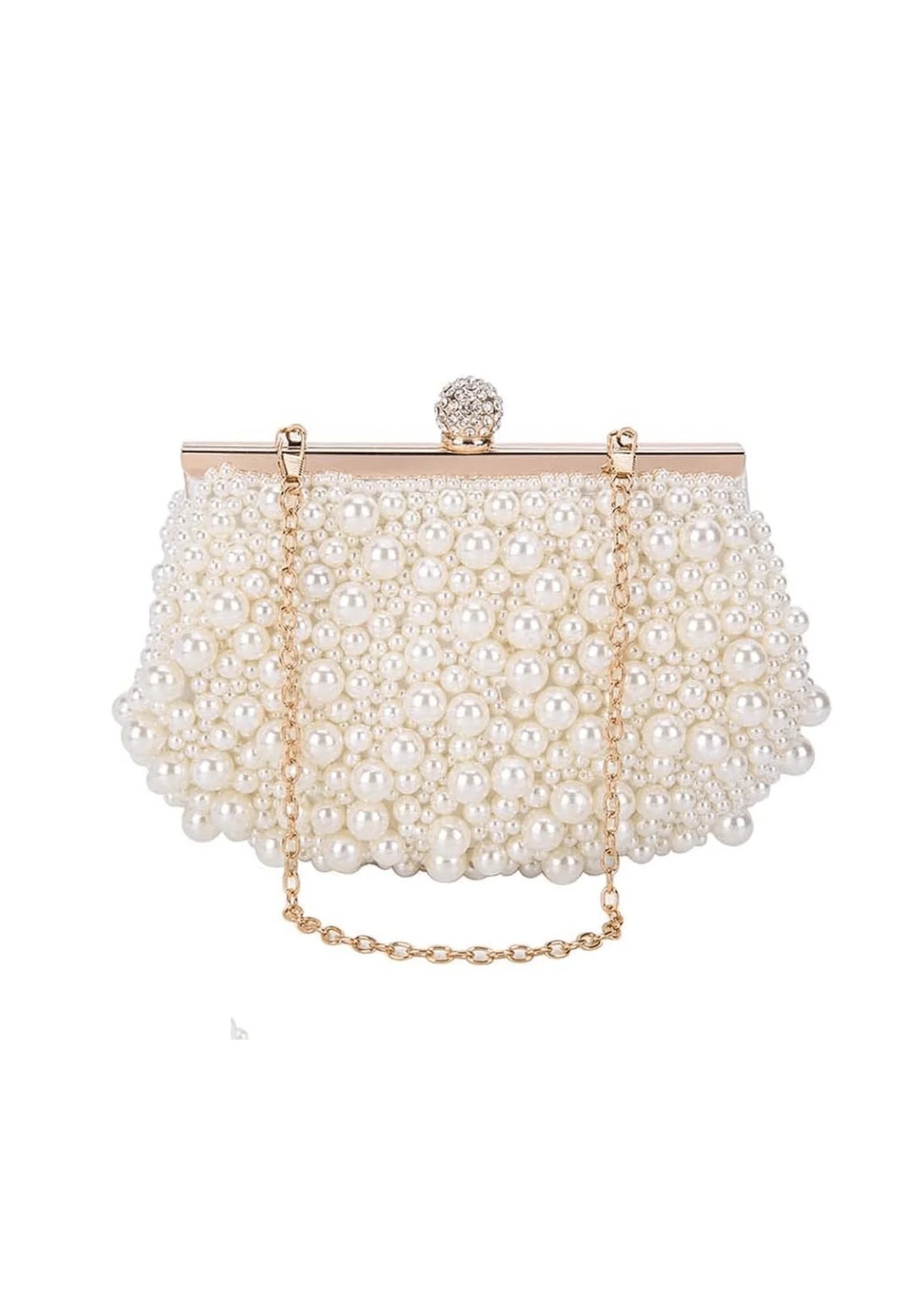 OFF WHITE BEADED CLUTCH
