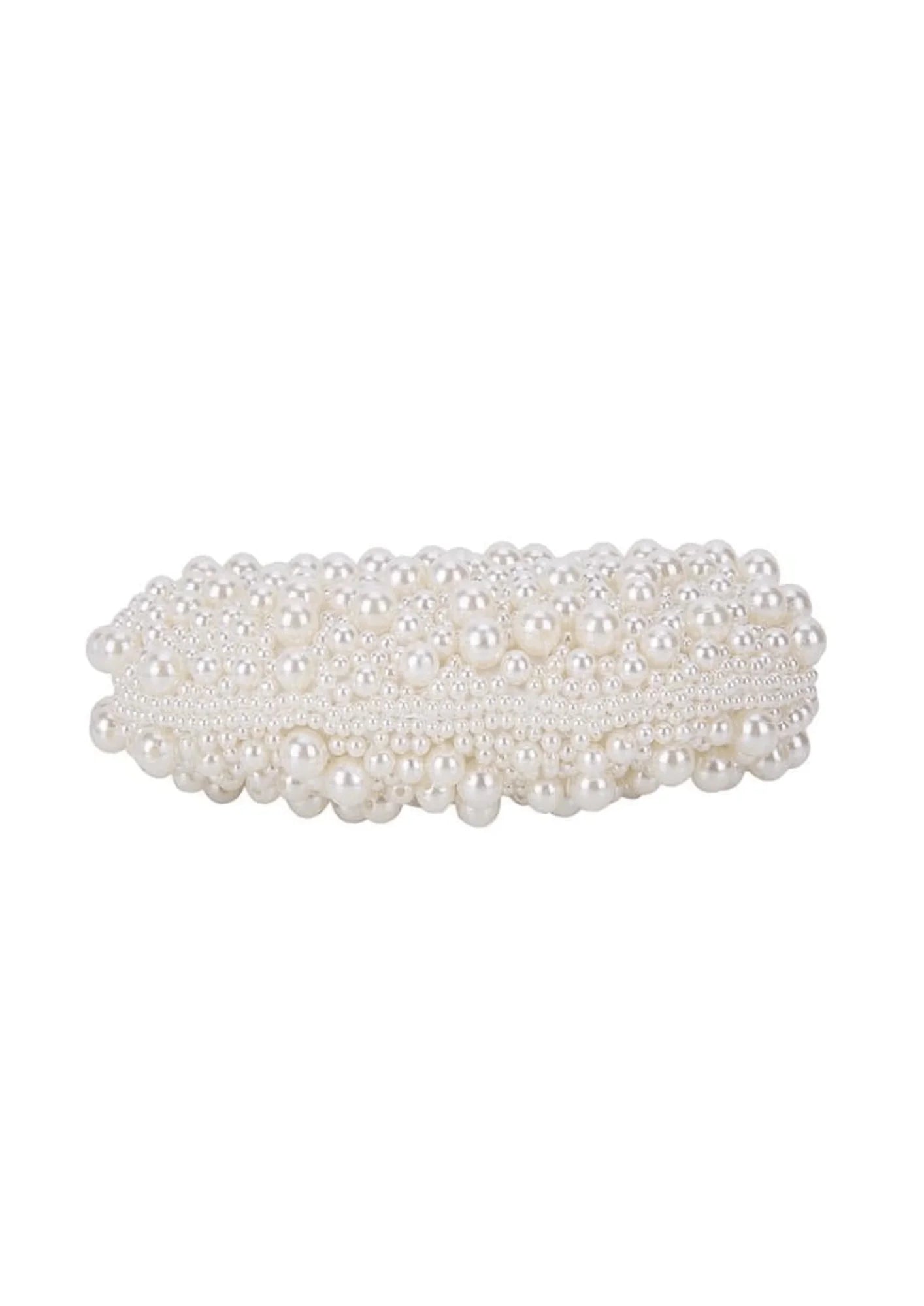 OFF WHITE BEADED CLUTCH