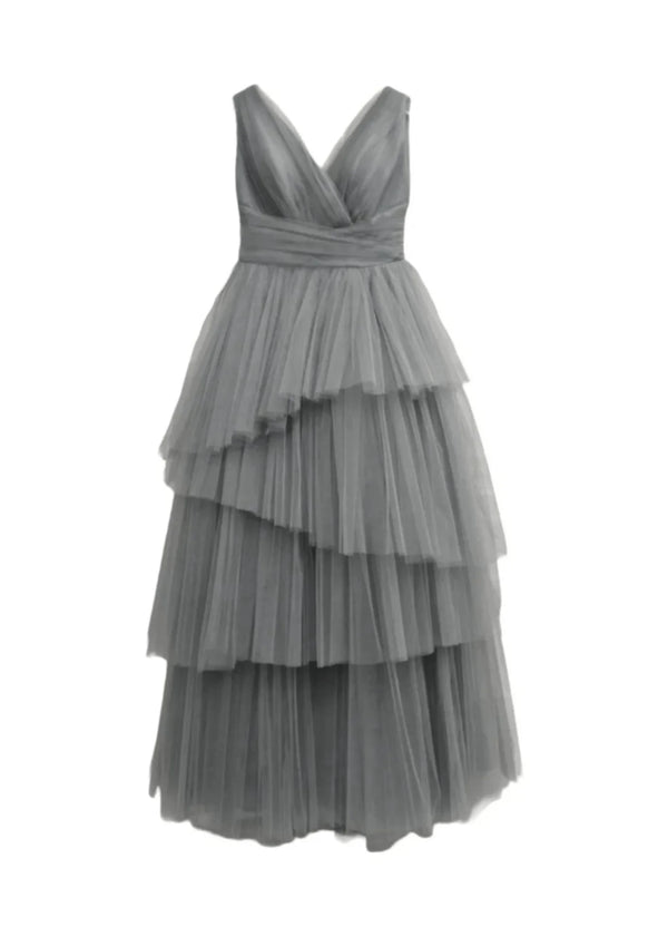 Robe en tulle gris