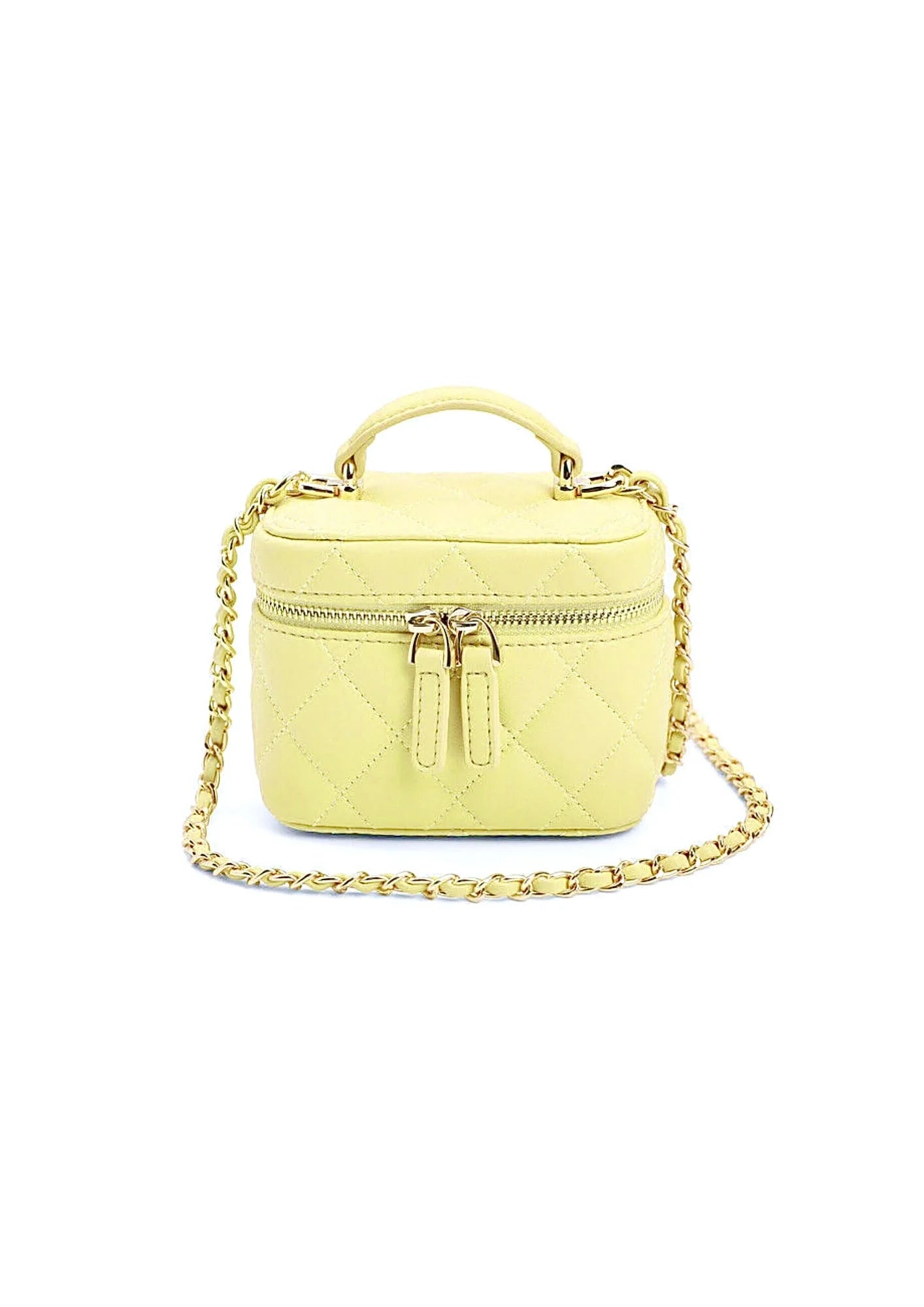 YELLOW MINI QUILTED CROSSBODY BAG