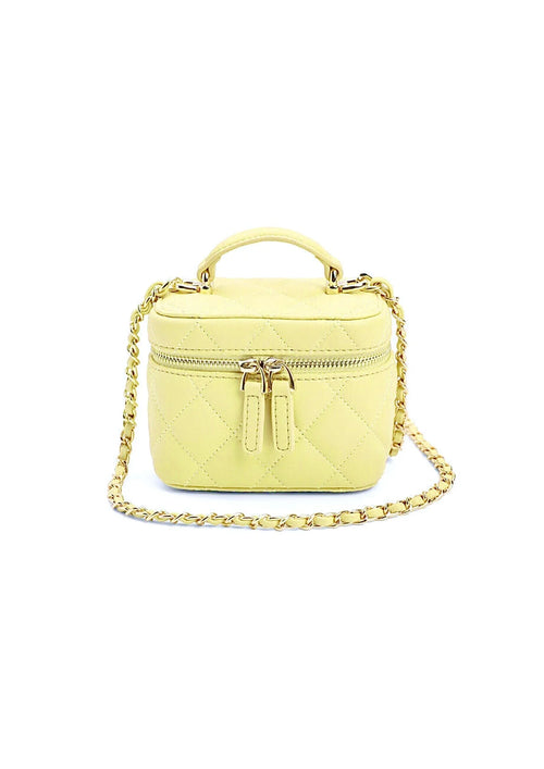 YELLOW MINI QUILTED CROSSBODY BAG