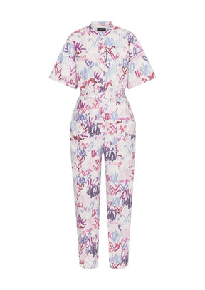 BABY PINK PRINTED JUMPSUIT