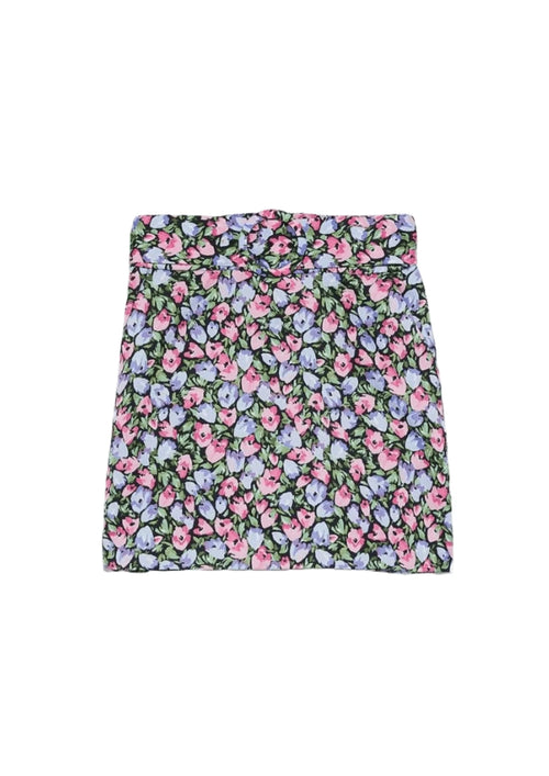 FLORAL BELTED MINI SKIRT