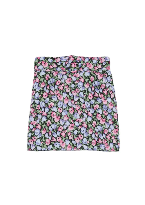 FLORAL BELTED MINI SKIRT