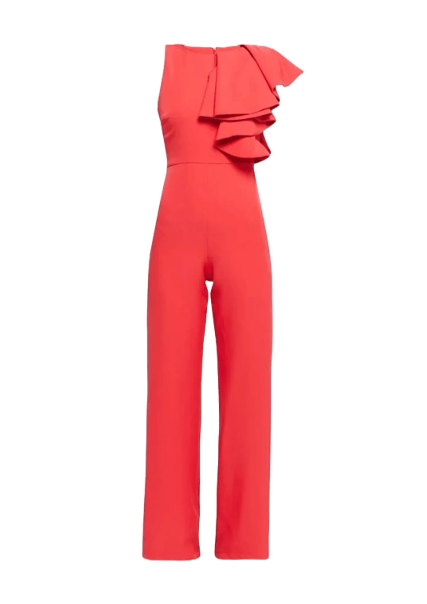 RED RUFFLED JUMPSUIT