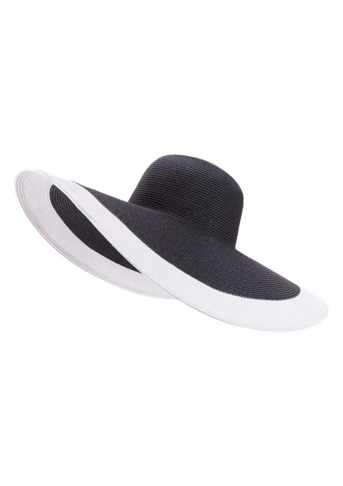 Chapeau de paille XXL noir et blanc