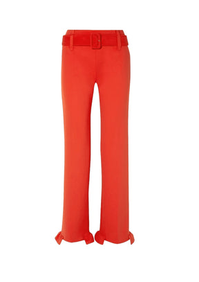 BELTED RUFFLED PANTS