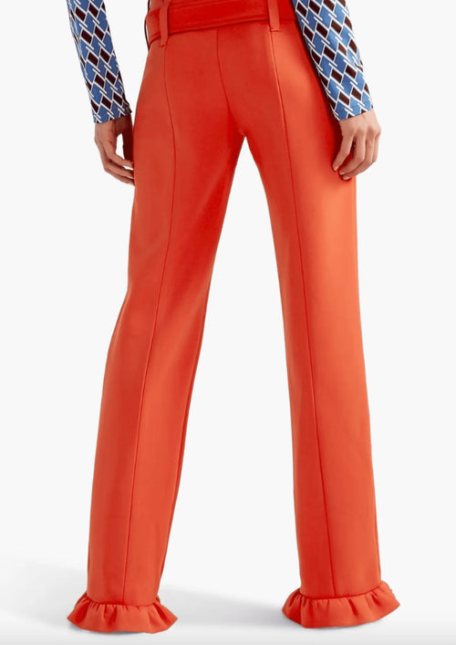 BELTED RUFFLED PANTS