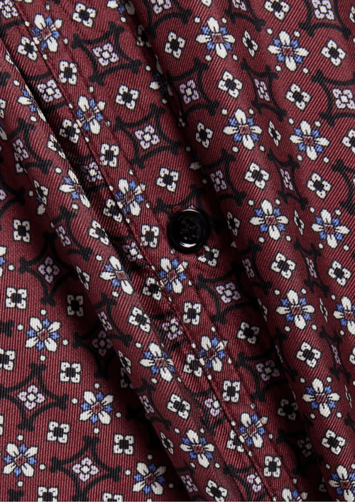 Chemise en soie imprimée Xiya marron