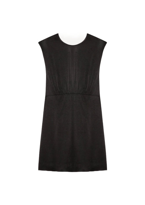 BLACK NORMA SATIN MINI DRESS