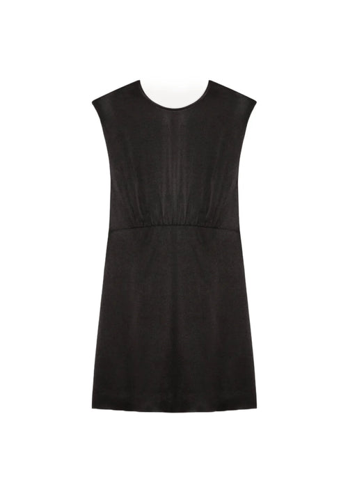 BLACK NORMA SATIN MINI DRESS