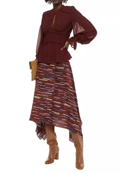 Rote Stella Ruffenbluse