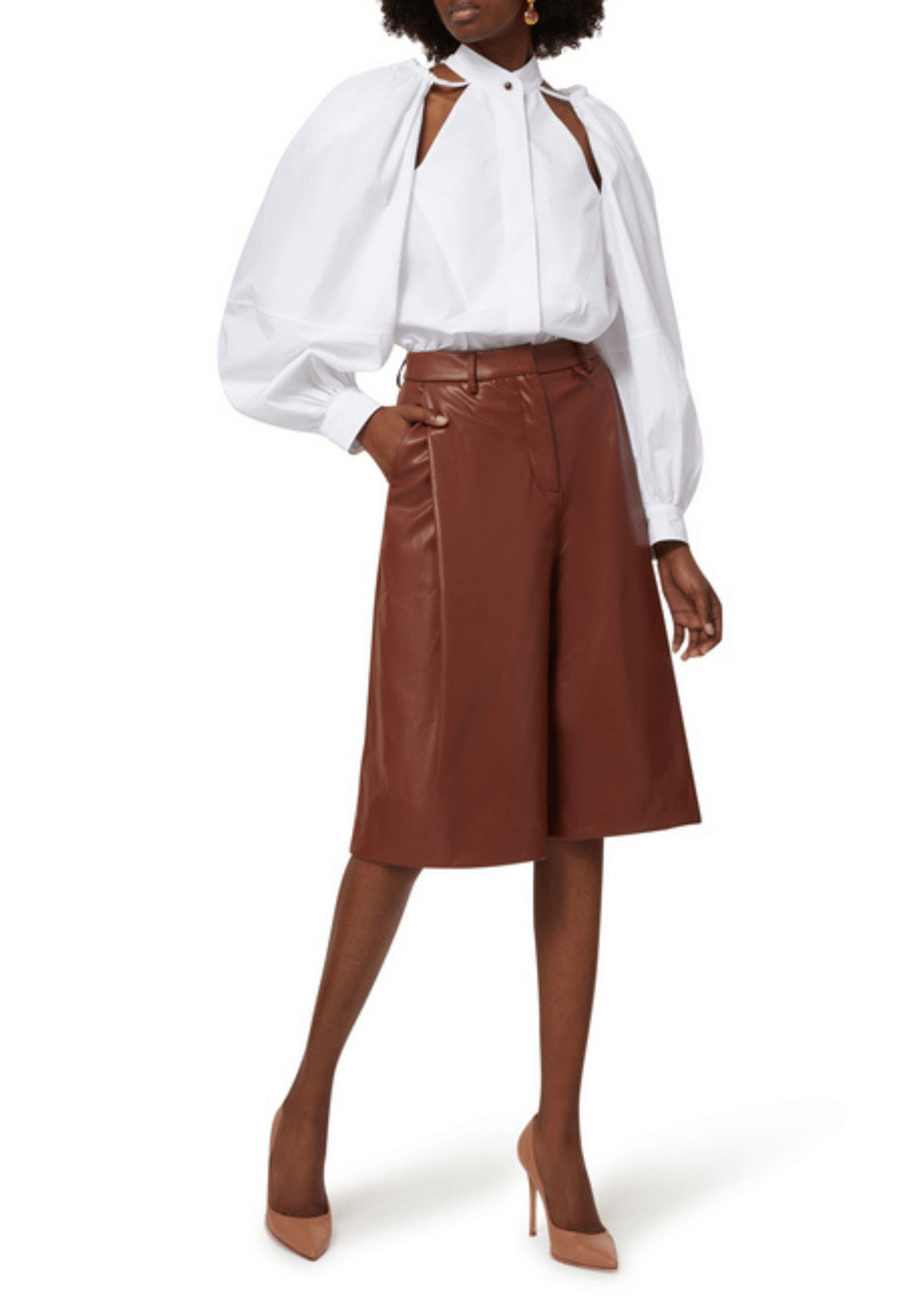 ENTWINE FAUX LEATHER SHORTS