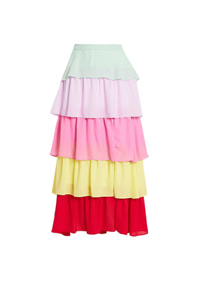 ELODIE COLOR-BLOCK MAXI SKIRT