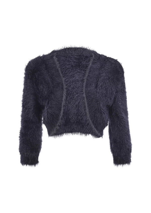 Bolero en tricot bleu marine