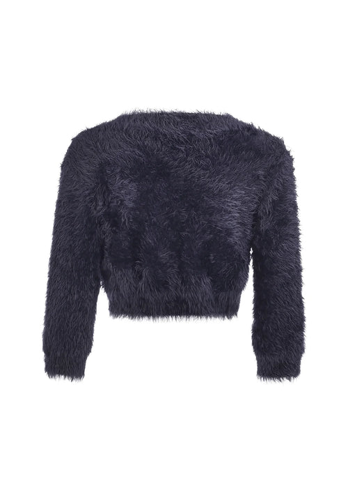 NAVY BLUE KNITTED BOLERO