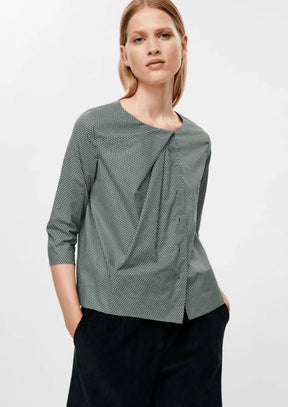 GREEN PRINTED BLOUSE