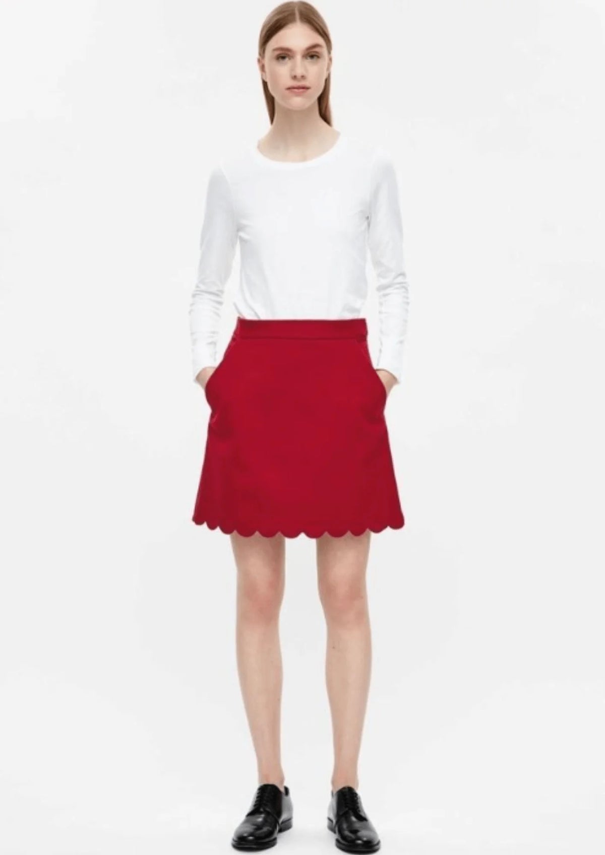 RED A-LINE MINI SKIRT