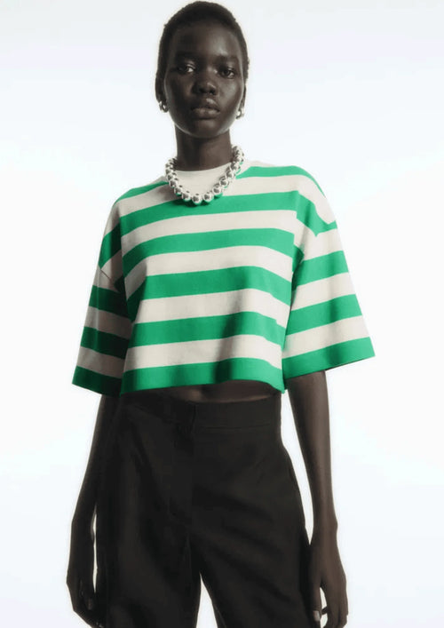 GREEN HIGH LINE STRIPED T-SHIRT