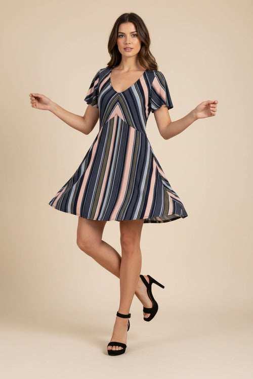 MULTICOLORED EMPIRE DRESS