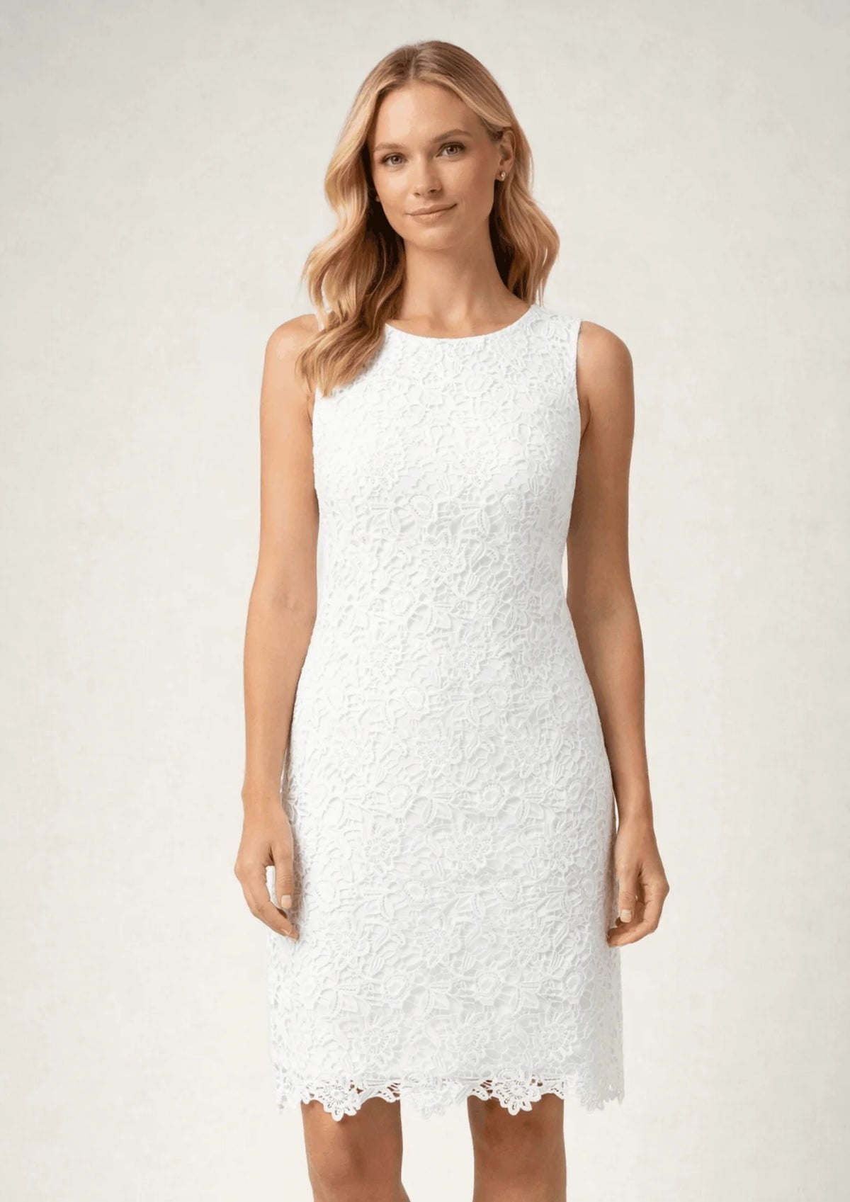 WHITE FLORAL LACE DRESS