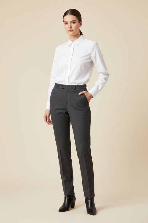 GREY REGULAR FIT TROUSERS