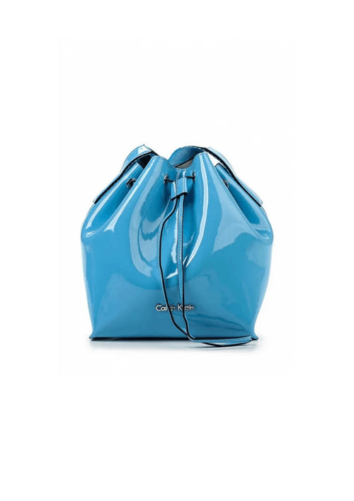 BLUE VINYL BUCKET BAG