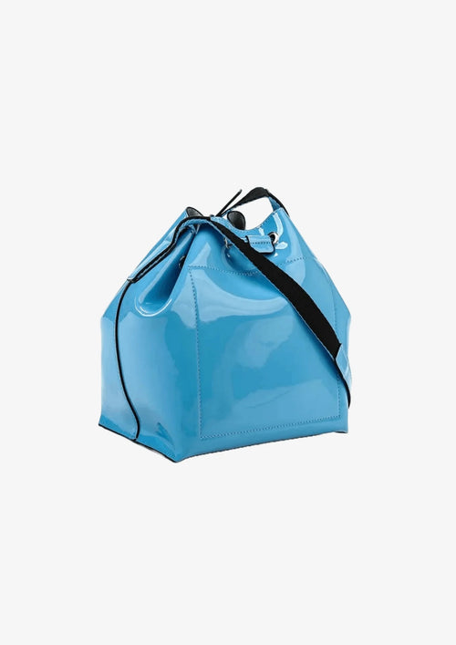 BLUE VINYL BUCKET BAG